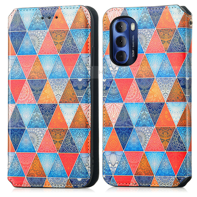 Coque Portefeuille Motif Fantaisie Livre Cuir Etui Clapet S02D pour Motorola Moto G Stylus (2022) 4G Marron Plus