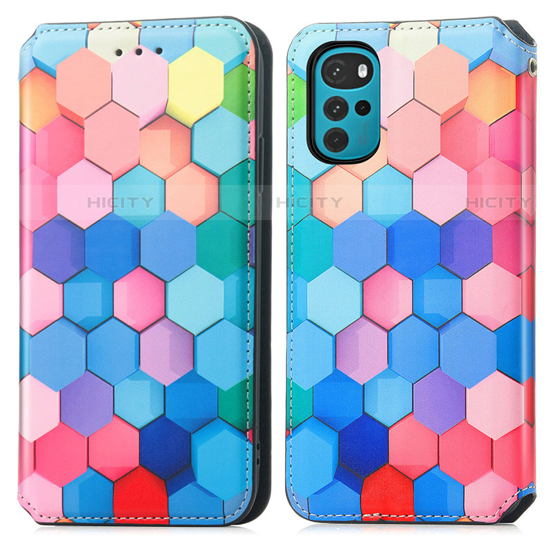 Coque Portefeuille Motif Fantaisie Livre Cuir Etui Clapet S02D pour Motorola Moto G22 Colorful Plus