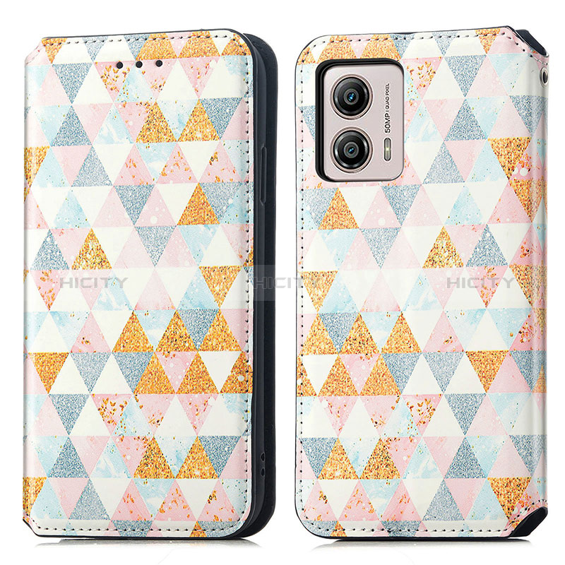 Coque Portefeuille Motif Fantaisie Livre Cuir Etui Clapet S02D pour Motorola Moto G53 5G Blanc Plus