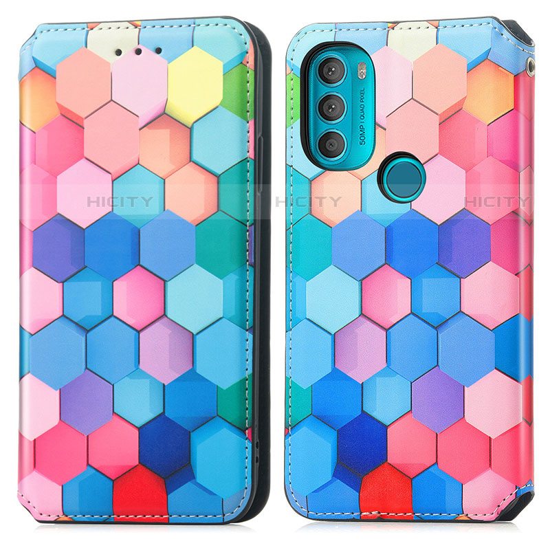 Coque Portefeuille Motif Fantaisie Livre Cuir Etui Clapet S02D pour Motorola Moto G71 5G Colorful Plus