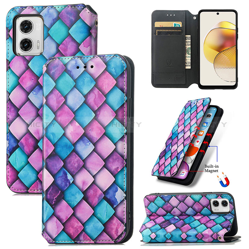 Coque Portefeuille Motif Fantaisie Livre Cuir Etui Clapet S02D pour Motorola Moto G73 5G Plus