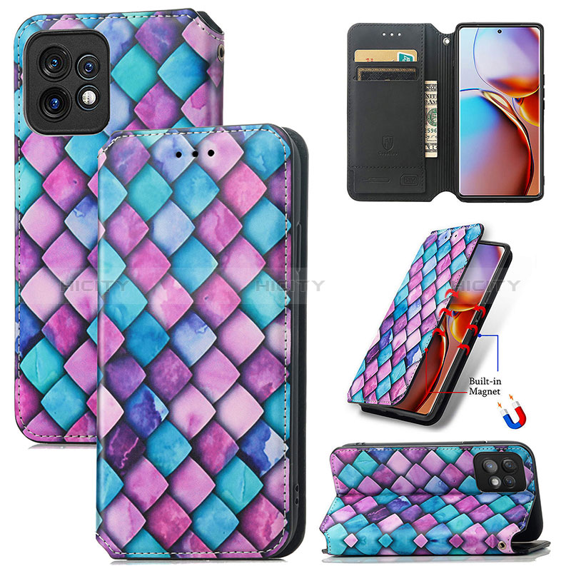 Coque Portefeuille Motif Fantaisie Livre Cuir Etui Clapet S02D pour Motorola Moto X40 5G Plus