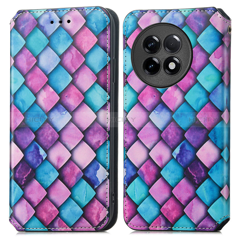 Coque Portefeuille Motif Fantaisie Livre Cuir Etui Clapet S02D pour OnePlus Ace 2 5G Violet Plus