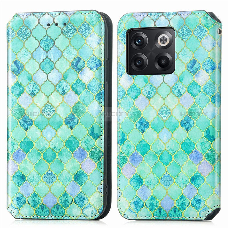 Coque Portefeuille Motif Fantaisie Livre Cuir Etui Clapet S02D pour OnePlus Ace Pro 5G Vert Plus