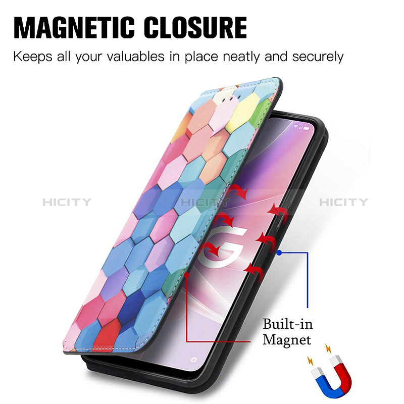 Coque Portefeuille Motif Fantaisie Livre Cuir Etui Clapet S02D pour Oppo A57 5G Plus