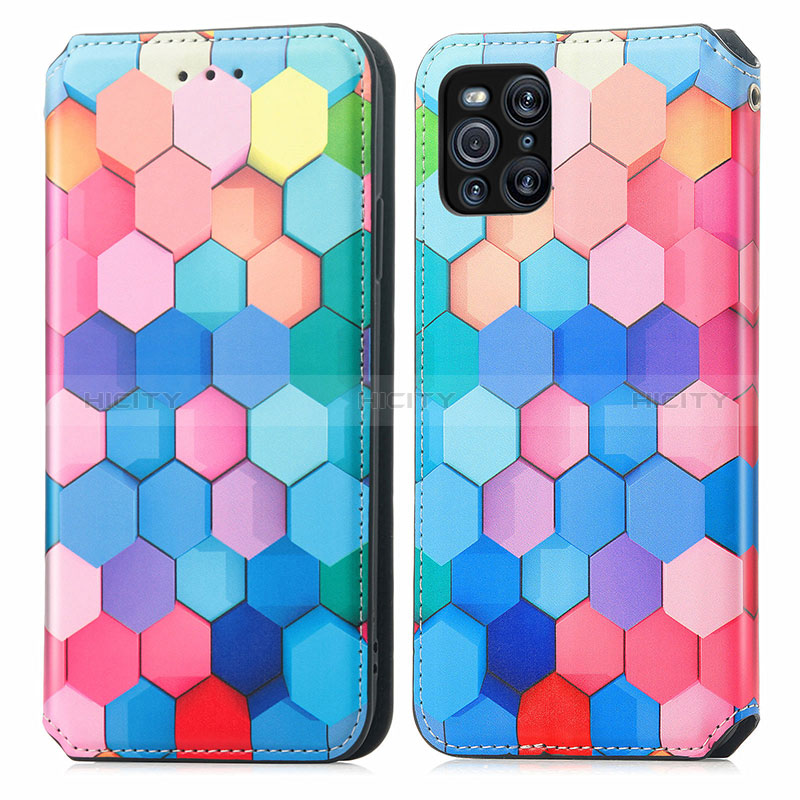 Coque Portefeuille Motif Fantaisie Livre Cuir Etui Clapet S02D pour Oppo Find X3 5G Colorful Plus