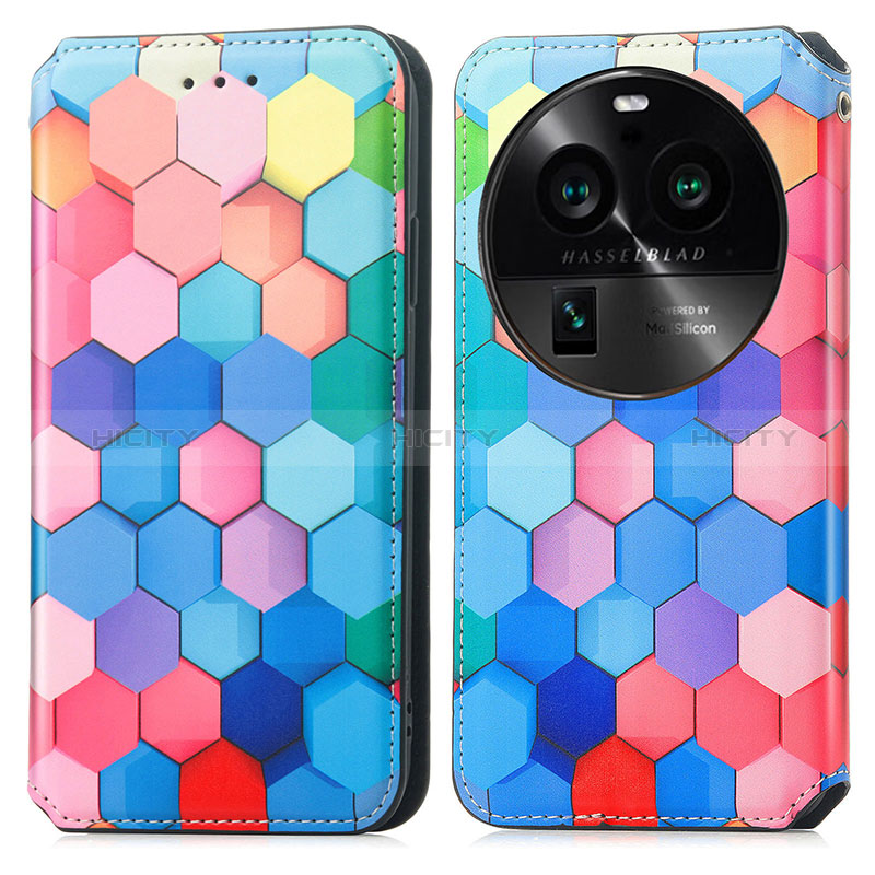 Coque Portefeuille Motif Fantaisie Livre Cuir Etui Clapet S02D pour Oppo Find X6 5G Colorful Plus