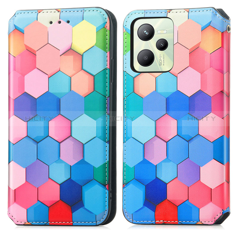 Coque Portefeuille Motif Fantaisie Livre Cuir Etui Clapet S02D pour Realme C35 Colorful Plus