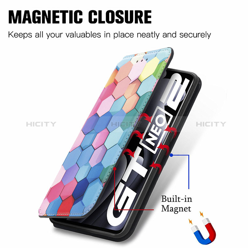 Coque Portefeuille Motif Fantaisie Livre Cuir Etui Clapet S02D pour Realme GT Neo 3T 5G Plus