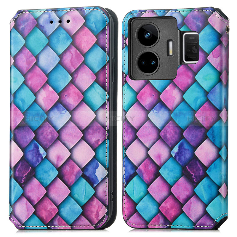 Coque Portefeuille Motif Fantaisie Livre Cuir Etui Clapet S02D pour Realme GT Neo5 240W 5G Violet Plus