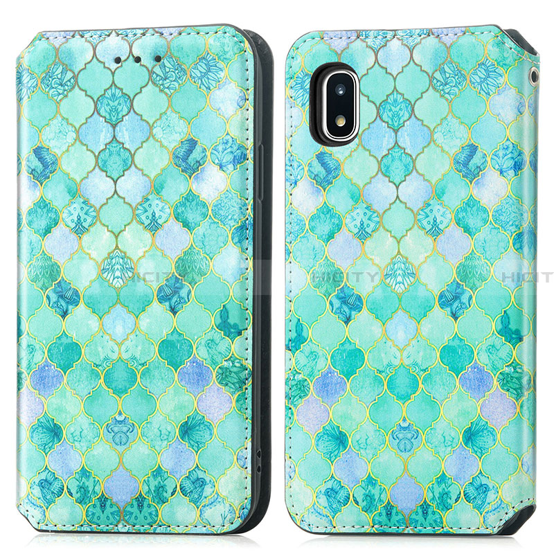 Coque Portefeuille Motif Fantaisie Livre Cuir Etui Clapet S02D pour Samsung Galaxy A20 SC-02M SCV46 Vert Plus