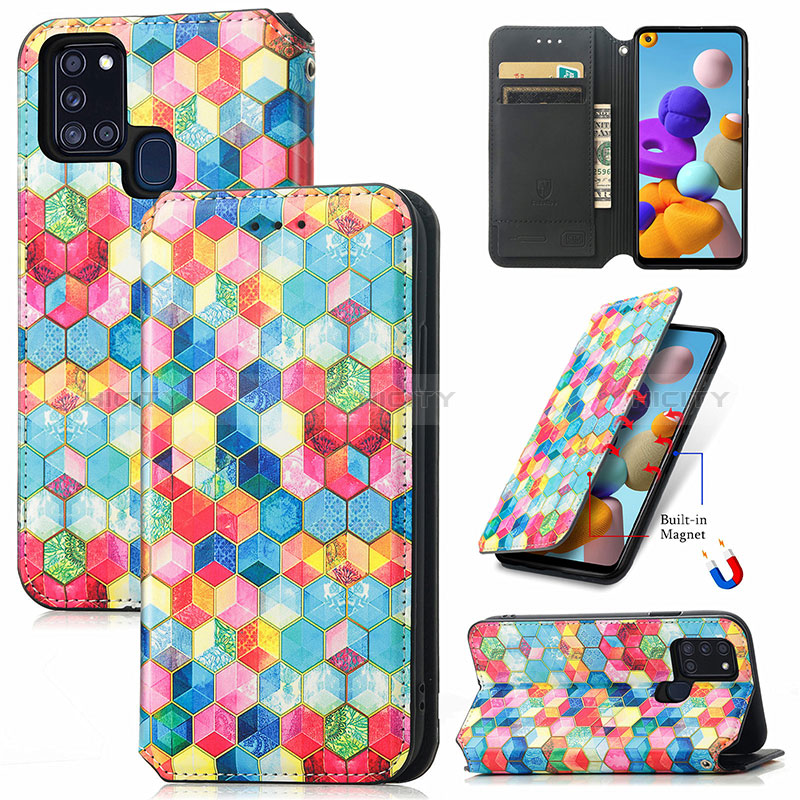 Coque Portefeuille Motif Fantaisie Livre Cuir Etui Clapet S02D pour Samsung Galaxy A21s Plus