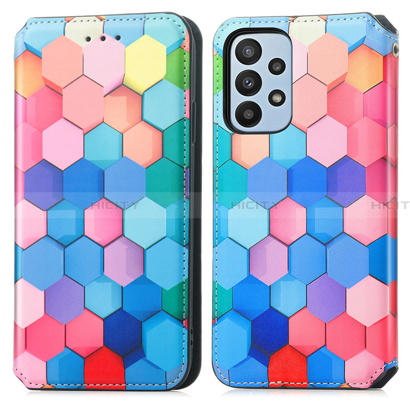 Coque Portefeuille Motif Fantaisie Livre Cuir Etui Clapet S02D pour Samsung Galaxy A23 4G Colorful Plus