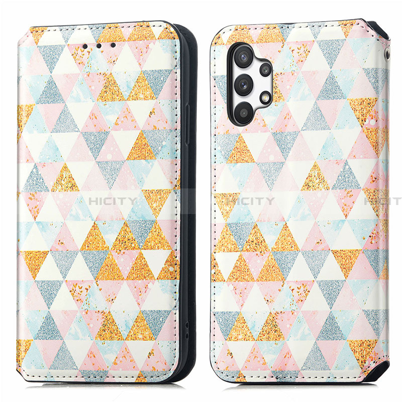 Coque Portefeuille Motif Fantaisie Livre Cuir Etui Clapet S02D pour Samsung Galaxy A32 4G Blanc Plus