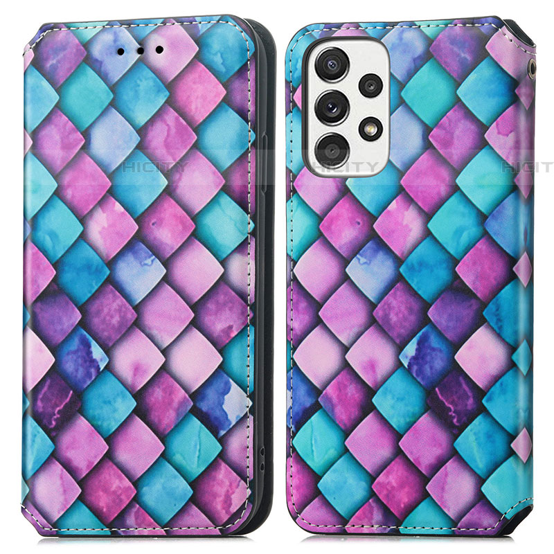 Coque Portefeuille Motif Fantaisie Livre Cuir Etui Clapet S02D pour Samsung Galaxy A53 5G Violet Plus