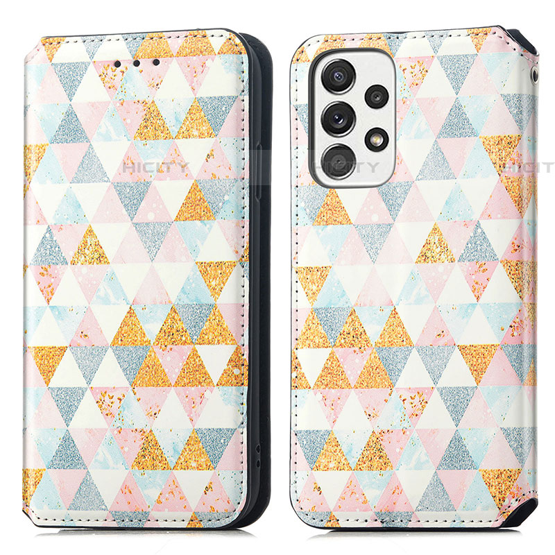 Coque Portefeuille Motif Fantaisie Livre Cuir Etui Clapet S02D pour Samsung Galaxy A73 5G Blanc Plus