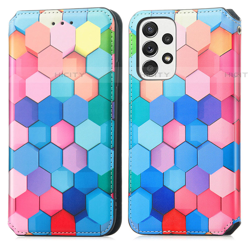 Coque Portefeuille Motif Fantaisie Livre Cuir Etui Clapet S02D pour Samsung Galaxy A73 5G Colorful Plus