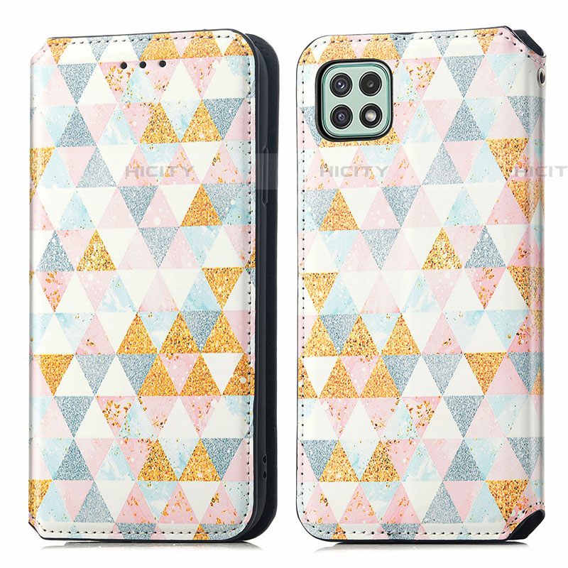 Coque Portefeuille Motif Fantaisie Livre Cuir Etui Clapet S02D pour Samsung Galaxy F42 5G Blanc Plus