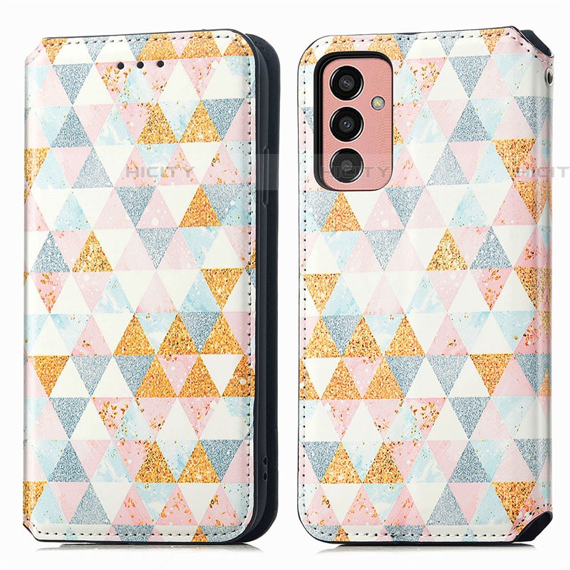 Coque Portefeuille Motif Fantaisie Livre Cuir Etui Clapet S02D pour Samsung Galaxy M13 4G Blanc Plus