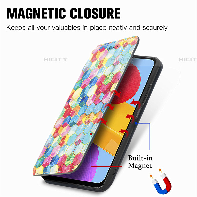 Coque Portefeuille Motif Fantaisie Livre Cuir Etui Clapet S02D pour Samsung Galaxy M13 4G Plus