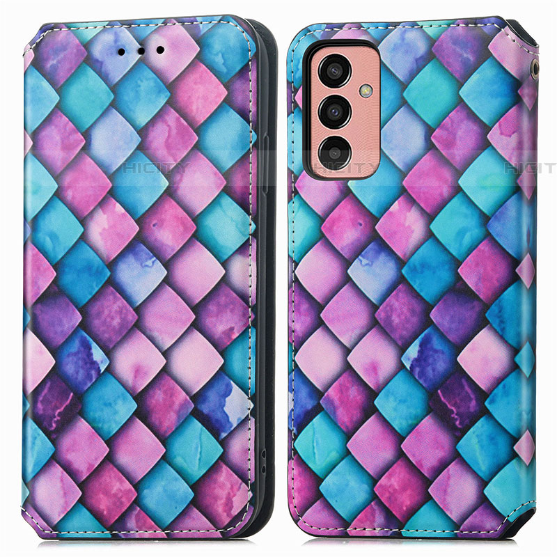 Coque Portefeuille Motif Fantaisie Livre Cuir Etui Clapet S02D pour Samsung Galaxy M13 4G Violet Plus