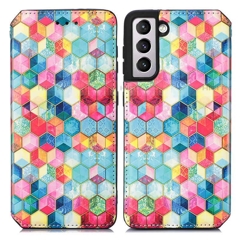 Coque Portefeuille Motif Fantaisie Livre Cuir Etui Clapet S02D pour Samsung Galaxy S21 5G Colorful Plus