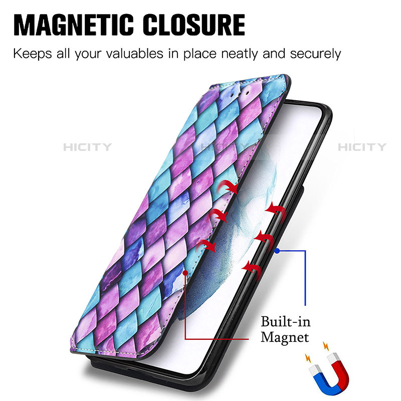 Coque Portefeuille Motif Fantaisie Livre Cuir Etui Clapet S02D pour Samsung Galaxy S21 FE 5G Plus