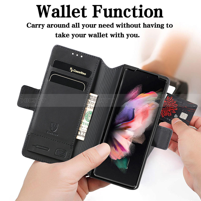 Coque Portefeuille Motif Fantaisie Livre Cuir Etui Clapet S02D pour Samsung Galaxy Z Fold3 5G Plus