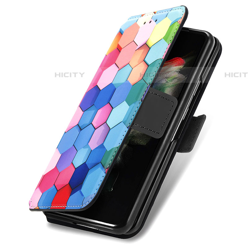 Coque Portefeuille Motif Fantaisie Livre Cuir Etui Clapet S02D pour Samsung Galaxy Z Fold4 5G Colorful Plus