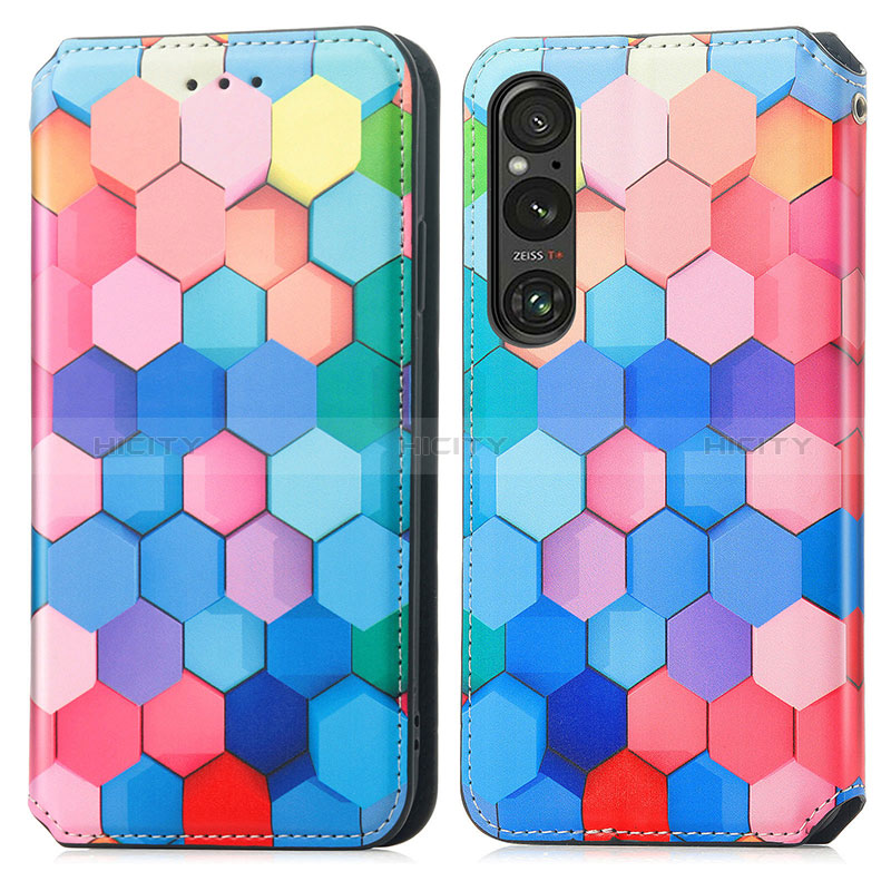 Coque Portefeuille Motif Fantaisie Livre Cuir Etui Clapet S02D pour Sony Xperia 1 V Colorful Plus