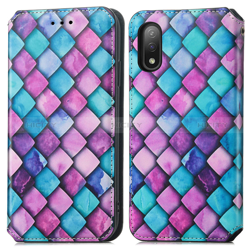 Coque Portefeuille Motif Fantaisie Livre Cuir Etui Clapet S02D pour Sony Xperia Ace II SO-41B Violet Plus