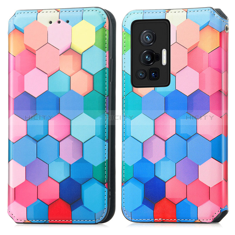 Coque Portefeuille Motif Fantaisie Livre Cuir Etui Clapet S02D pour Vivo X70 Pro 5G Colorful Plus