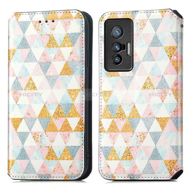 Coque Portefeuille Motif Fantaisie Livre Cuir Etui Clapet S02D pour Vivo X70t Plus