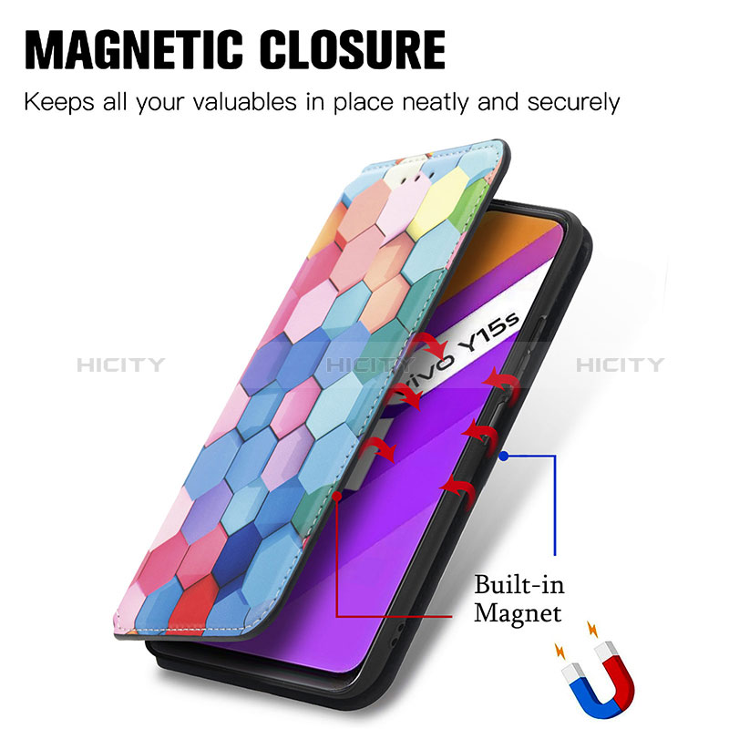 Coque Portefeuille Motif Fantaisie Livre Cuir Etui Clapet S02D pour Vivo Y10 t1 Plus