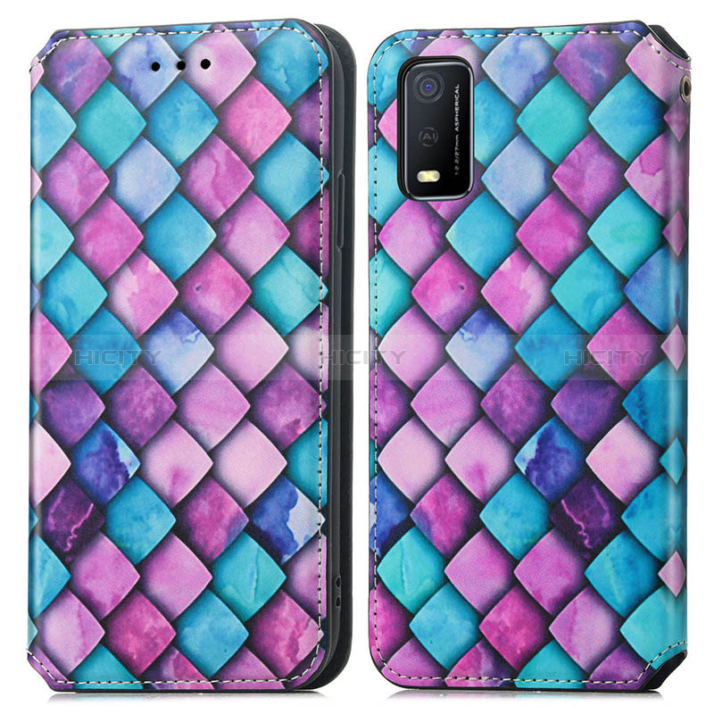 Coque Portefeuille Motif Fantaisie Livre Cuir Etui Clapet S02D pour Vivo Y3s (2021) Violet Plus