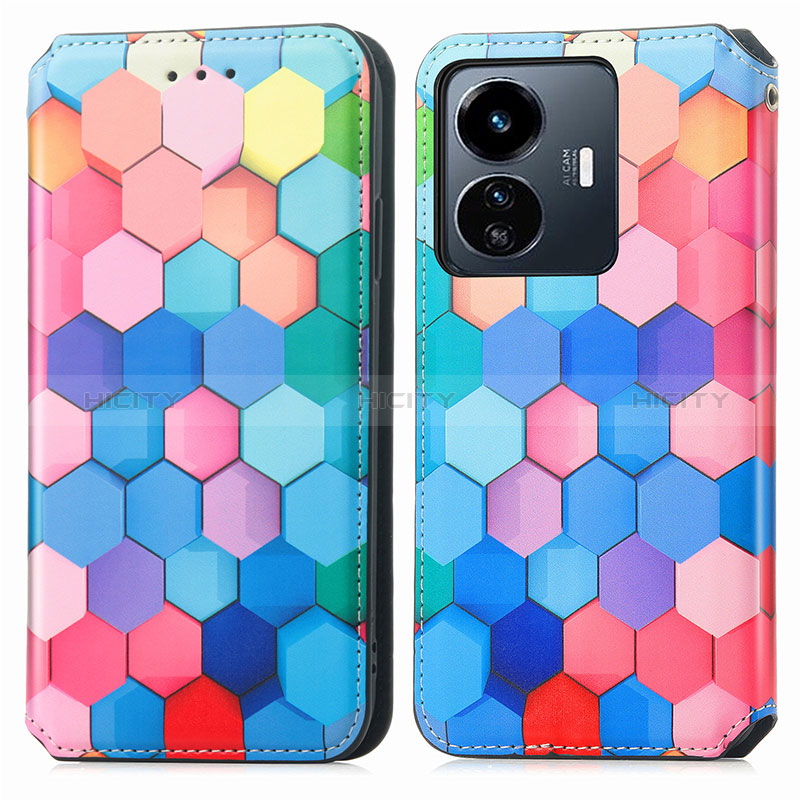 Coque Portefeuille Motif Fantaisie Livre Cuir Etui Clapet S02D pour Vivo Y77e t1 Colorful Plus