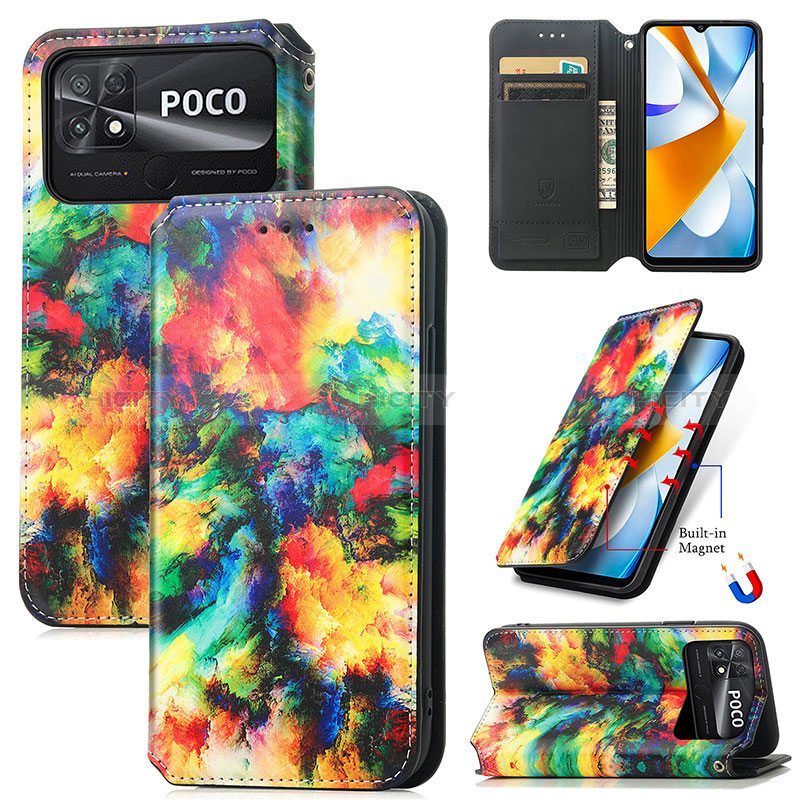 Coque Portefeuille Motif Fantaisie Livre Cuir Etui Clapet S02D pour Xiaomi Poco C40 Plus