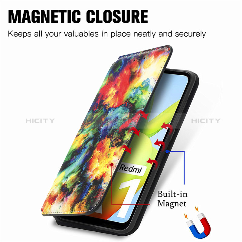 Coque Portefeuille Motif Fantaisie Livre Cuir Etui Clapet S02D pour Xiaomi Poco C51 Plus