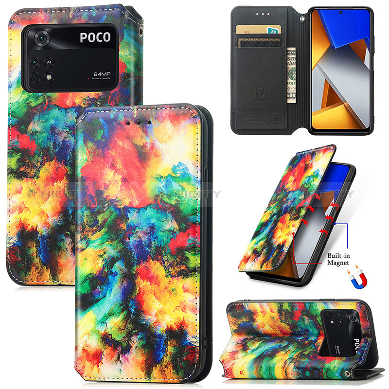 Coque Portefeuille Motif Fantaisie Livre Cuir Etui Clapet S02D pour Xiaomi Poco M4 Pro 4G Plus