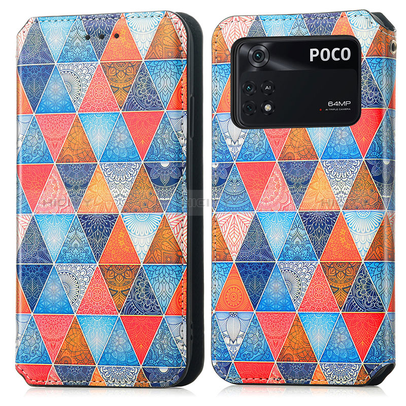 Coque Portefeuille Motif Fantaisie Livre Cuir Etui Clapet S02D pour Xiaomi Poco M4 Pro 4G Plus