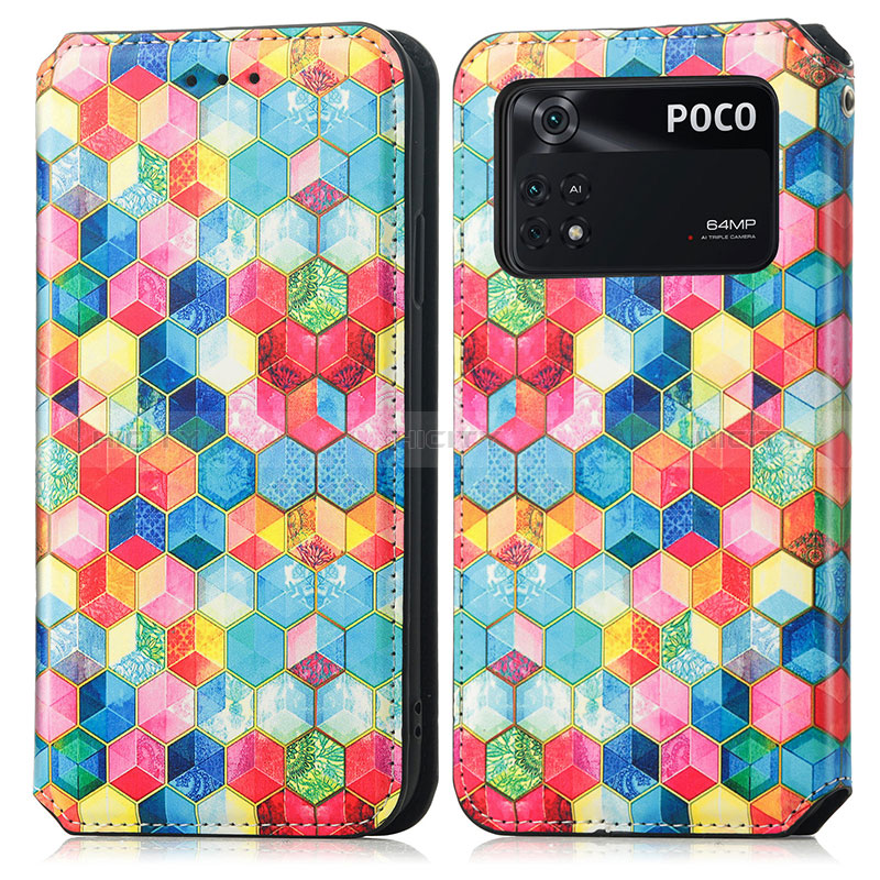 Coque Portefeuille Motif Fantaisie Livre Cuir Etui Clapet S02D pour Xiaomi Poco M4 Pro 4G Plus