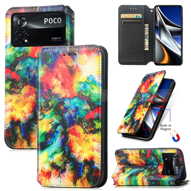 Coque Portefeuille Motif Fantaisie Livre Cuir Etui Clapet S02D pour Xiaomi Poco X4 Pro 5G Plus