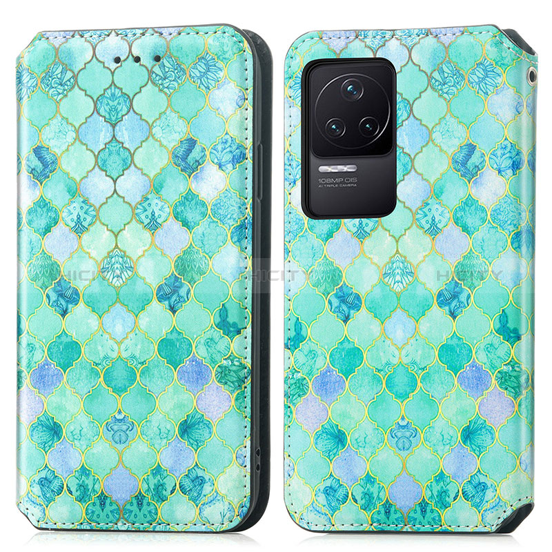 Coque Portefeuille Motif Fantaisie Livre Cuir Etui Clapet S02D pour Xiaomi Redmi K50 5G Vert Plus