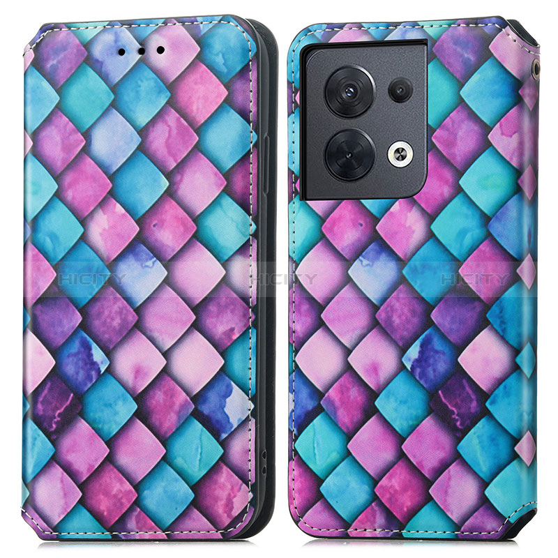 Coque Portefeuille Motif Fantaisie Livre Cuir Etui Clapet S02D pour Xiaomi Redmi Note 13 5G Violet Plus