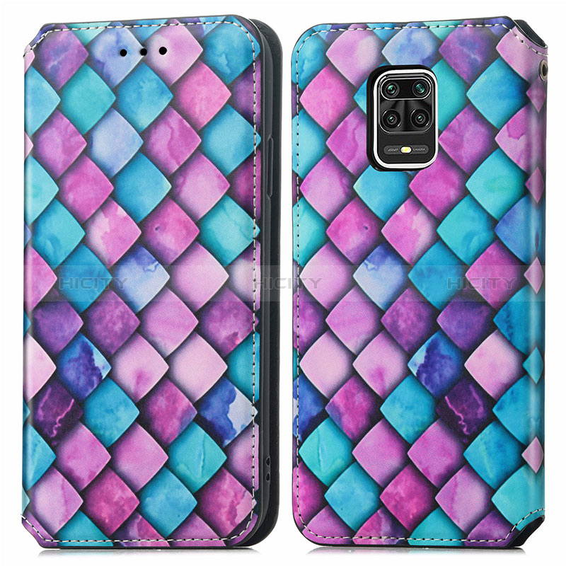 Coque Portefeuille Motif Fantaisie Livre Cuir Etui Clapet S02D pour Xiaomi Redmi Note 9 Pro Max Violet Plus