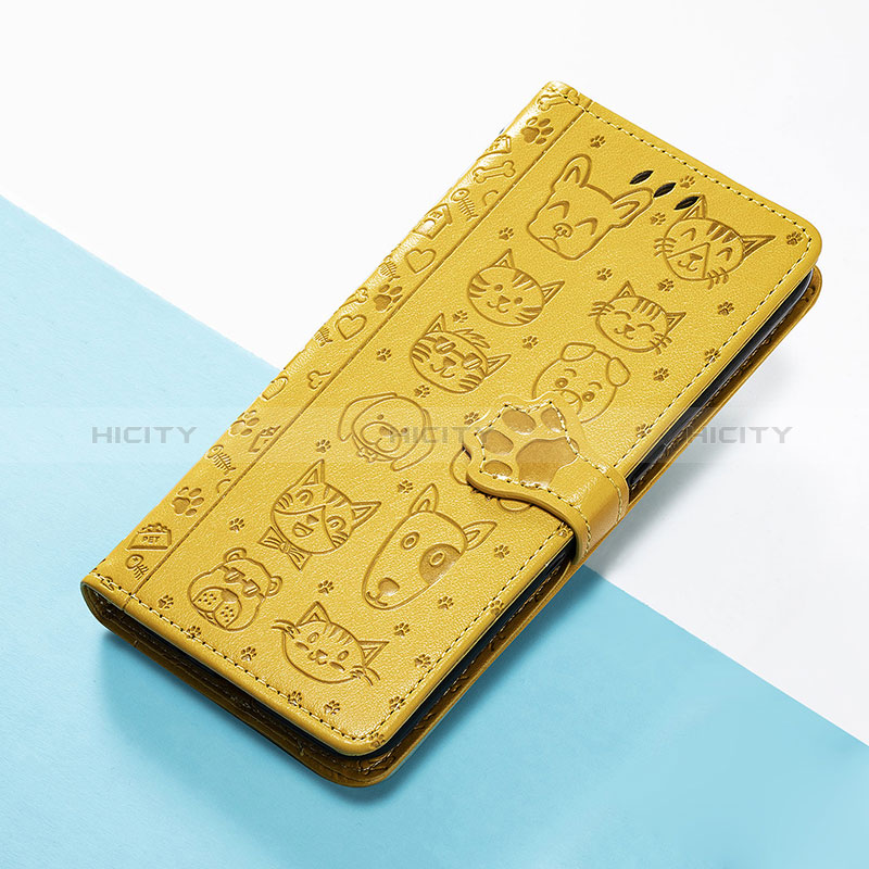 Coque Portefeuille Motif Fantaisie Livre Cuir Etui Clapet S03D pour Huawei Honor 90 5G Jaune Plus