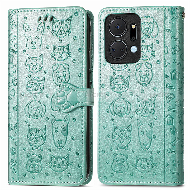 Coque Portefeuille Motif Fantaisie Livre Cuir Etui Clapet S03D pour Huawei Honor X7a Plus