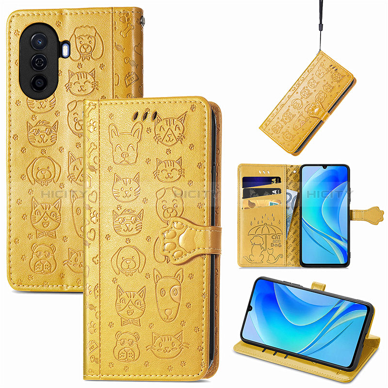 Coque Portefeuille Motif Fantaisie Livre Cuir Etui Clapet S03D pour Huawei Nova Y70 Plus Plus