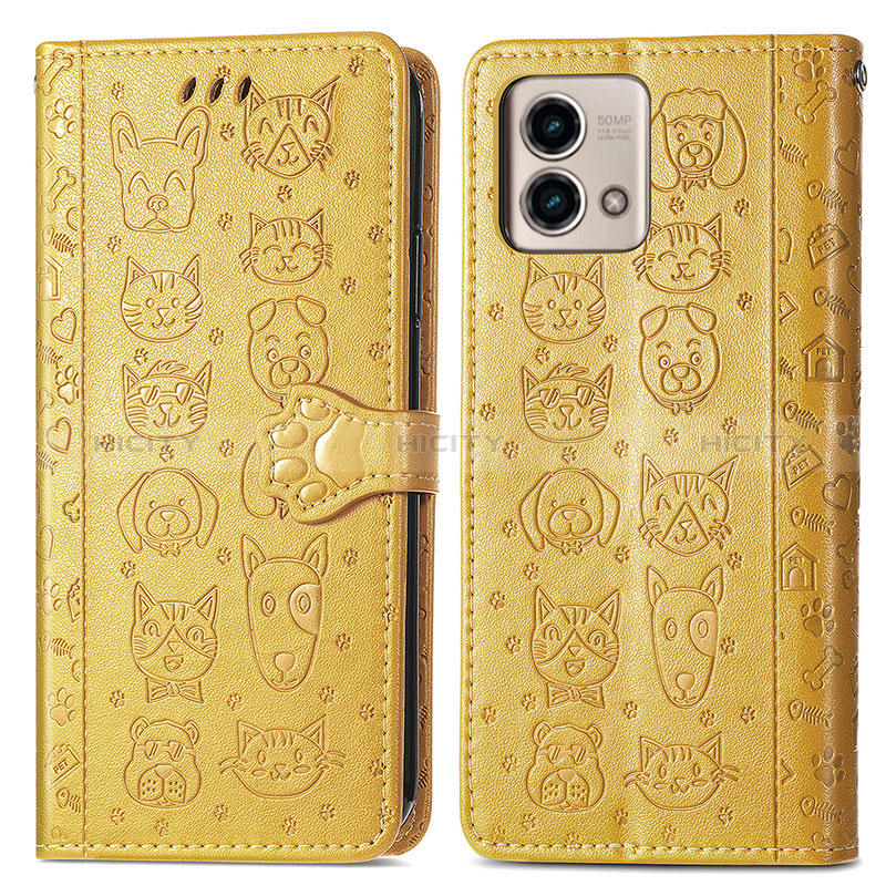 Coque Portefeuille Motif Fantaisie Livre Cuir Etui Clapet S03D pour Motorola Moto G Stylus (2023) 4G Jaune Plus