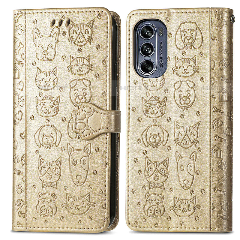 Coque Portefeuille Motif Fantaisie Livre Cuir Etui Clapet S03D pour Motorola Moto G62 5G Plus